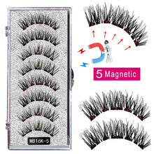 Load image into Gallery viewer, LEKOFO 8PCS 5 Magnetic eyelashes with 4 pairs magnets magnetic lashes natural Mink eye lashes with faux cils magnetique tweezers