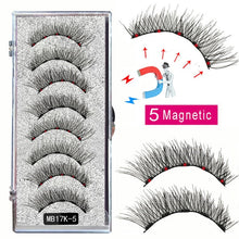 Load image into Gallery viewer, LEKOFO 8PCS 5 Magnetic eyelashes with 4 pairs magnets magnetic lashes natural Mink eye lashes with faux cils magnetique tweezers