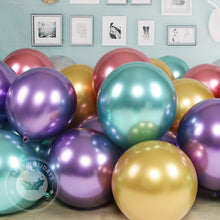 Load image into Gallery viewer, 20-30pcs/lot chrome metal balloon large latex balloons gold silver green birthday party wedding garland decor helium balloon