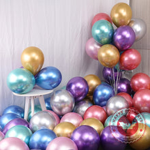 Load image into Gallery viewer, 20-30pcs/lot chrome metal balloon large latex balloons gold silver green birthday party wedding garland decor helium balloon