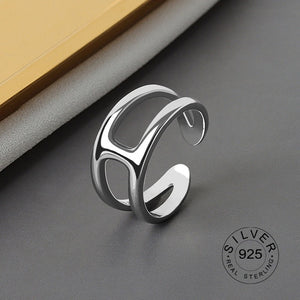 925 Sterling Silver Smooth Rings For Women interweave Jewelry Beautiful Finger Open Rings For Party Birthday Gift