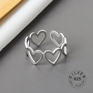 925 Sterling Silver Smooth Rings For Women interweave Jewelry Beautiful Finger Open Rings For Party Birthday Gift