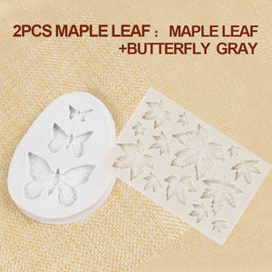 1/2/3Pcs 3D Silicone Baking Mold DIY Butterfly Maple Leaf Mould Chocolate Fondant Cake Decorating Tool Temperature Resistance