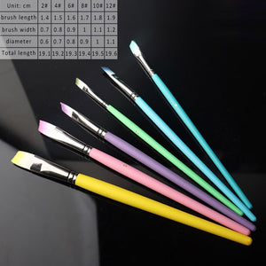 Art Model Paint Nylon Hair Acrylic Oil Watercolour Drawing Art Supplies Brown 6 Pcs Painting Craft Artist Paint Brushes Set