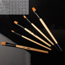 Load image into Gallery viewer, Art Model Paint Nylon Hair Acrylic Oil Watercolour Drawing Art Supplies Brown 6 Pcs Painting Craft Artist Paint Brushes Set