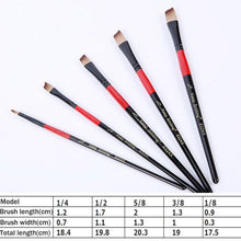 Load image into Gallery viewer, Artist Paint Brush Set 5Pcs High Quality Nylon Hair Wood Black Handle Watercolor Acrylic Oil Brush Painting Art Supplies