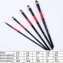 Load image into Gallery viewer, Artist Paint Brush Set 5Pcs High Quality Nylon Hair Wood Black Handle Watercolor Acrylic Oil Brush Painting Art Supplies