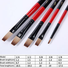 Load image into Gallery viewer, Artist Paint Brush Set 5Pcs High Quality Nylon Hair Wood Black Handle Watercolor Acrylic Oil Brush Painting Art Supplies