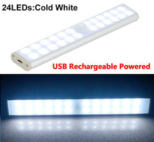 Load image into Gallery viewer, 6 10 24 40 60 LEDs Under Cabinet Night Light Motion Sensor Closet Light Kitchen Bedroom Lighting Wall Lamp With Magnetic Strip