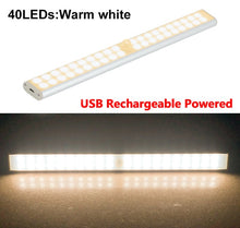 Load image into Gallery viewer, 6 10 24 40 60 LEDs Under Cabinet Night Light Motion Sensor Closet Light Kitchen Bedroom Lighting Wall Lamp With Magnetic Strip