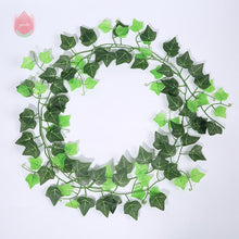 Load image into Gallery viewer, 1Pcs 230Cm Green Silk Artificial Hanging Leaf Garland Plants Vine Leaves Diy For Home Wedding Party Bathroom Garden Decoration