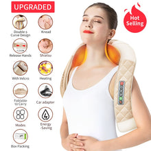 Load image into Gallery viewer, (with Gift Box) JinKaiRui U Shape Electrical Shiatsu Back Neck Shoulder Body Massager Infrared Heated Kneading Car/Home Massager