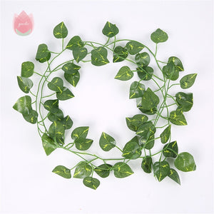 1Pcs 230Cm Green Silk Artificial Hanging Leaf Garland Plants Vine Leaves Diy For Home Wedding Party Bathroom Garden Decoration