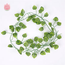 Load image into Gallery viewer, 1Pcs 230Cm Green Silk Artificial Hanging Leaf Garland Plants Vine Leaves Diy For Home Wedding Party Bathroom Garden Decoration