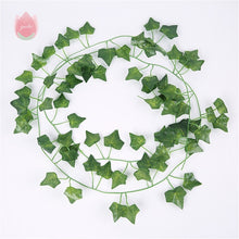 Load image into Gallery viewer, 1Pcs 230Cm Green Silk Artificial Hanging Leaf Garland Plants Vine Leaves Diy For Home Wedding Party Bathroom Garden Decoration