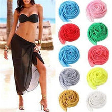 Load image into Gallery viewer, 1PCS Colorful Cotton Sexy Beach Cover Up Women&#39;s Sarong Summer Bikini Cover-ups Wrap Pareo Beach Dress Skirts Towel