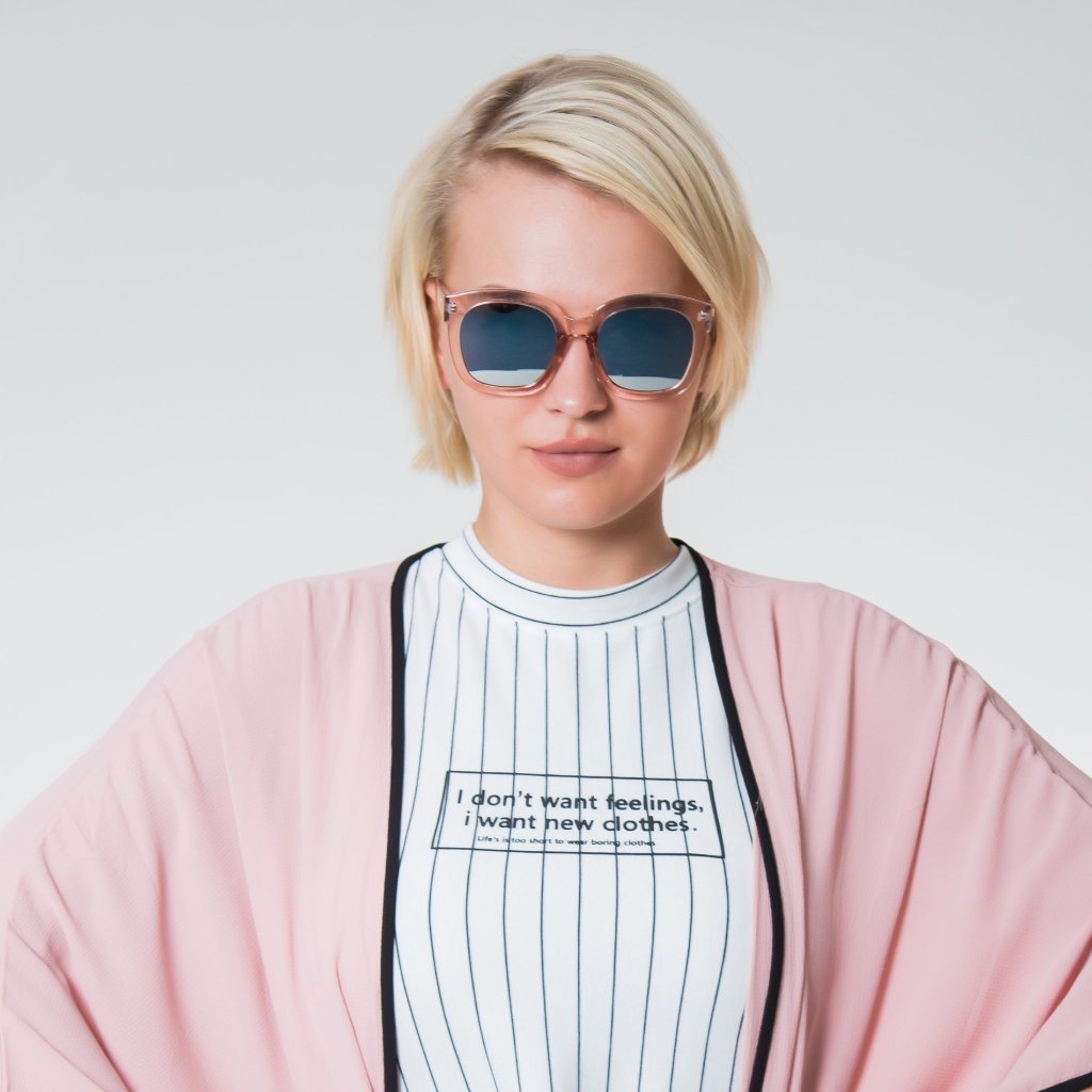 Peachy Pink Round Sunglasses