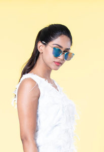 Blue Mirrored Sunglasses