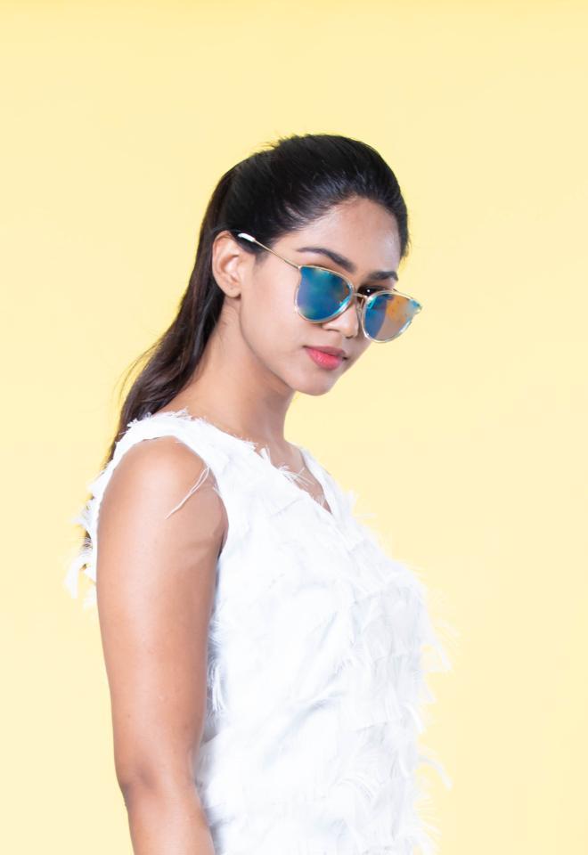 Blue Mirrored Sunglasses